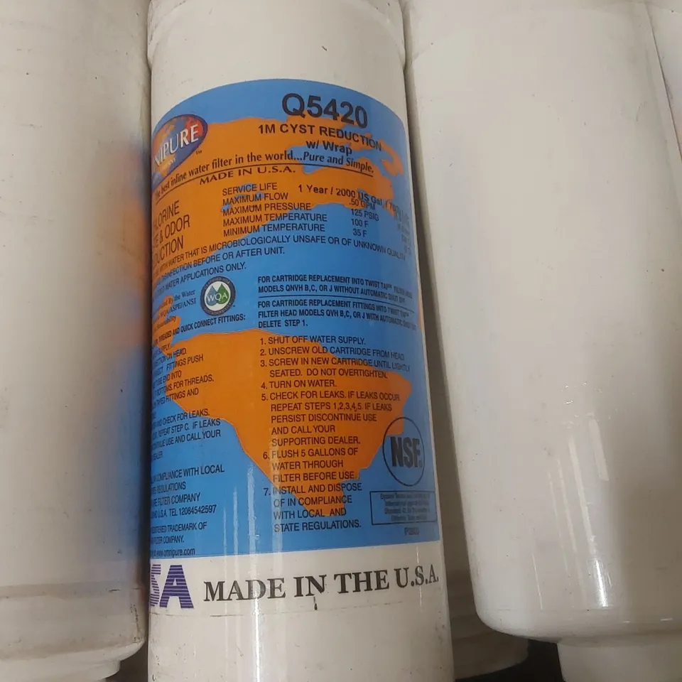 BOX CONTAINING APPROXIMATELY 20x OMNIPURE INLINE WATER FILTERS