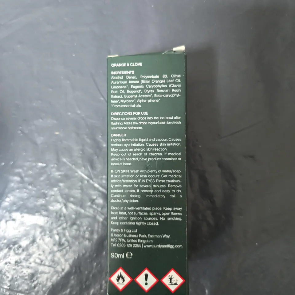 PURDY & FIGG OH! DE LOO – ORANGE & CLOVE BATHROOM FRAGRANCE, 90ML