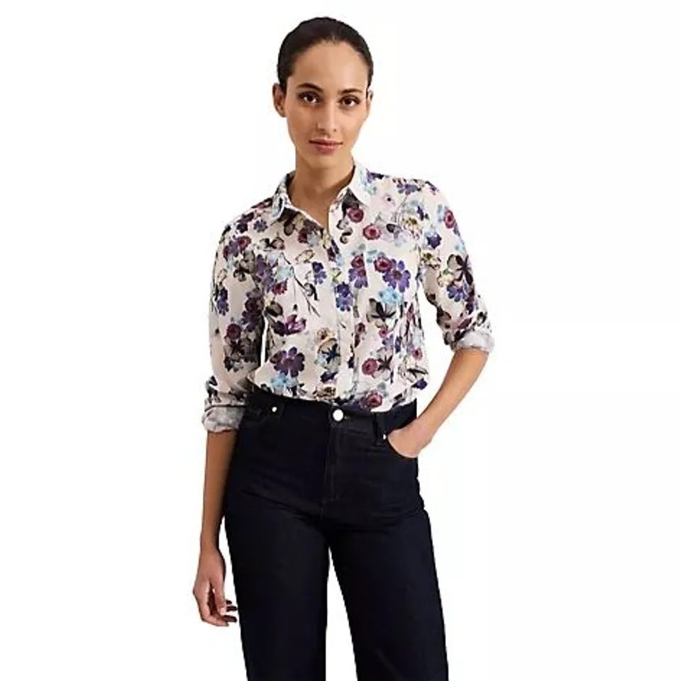 PHASE EIGHT MADDELENAL FLORAL PRINTED COTTON SHIRT SIZE 10