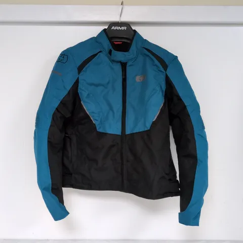 OXFORD AIRFLOW MOTORCYCLE JACKET IN BLACK/TEAL - 18