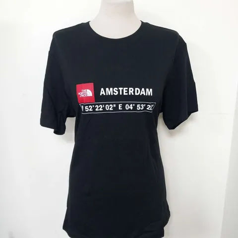 THE NORTH FACE MENS BLACK AMSTERDAM GPS PREMIUM LIGHTWEIGHT T-SHIRT SIZE S