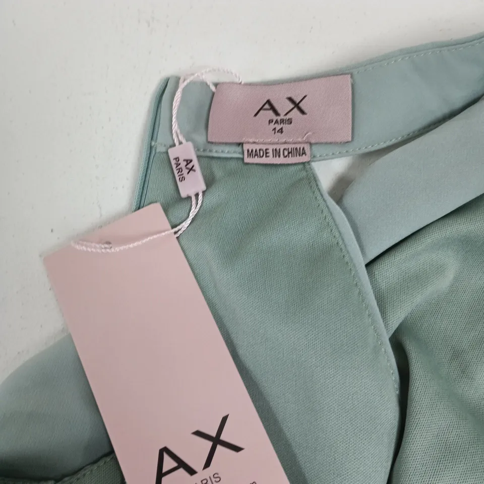 AX PARIS DUCK EGG HALTERNECK MIDI DRESS, UK 14