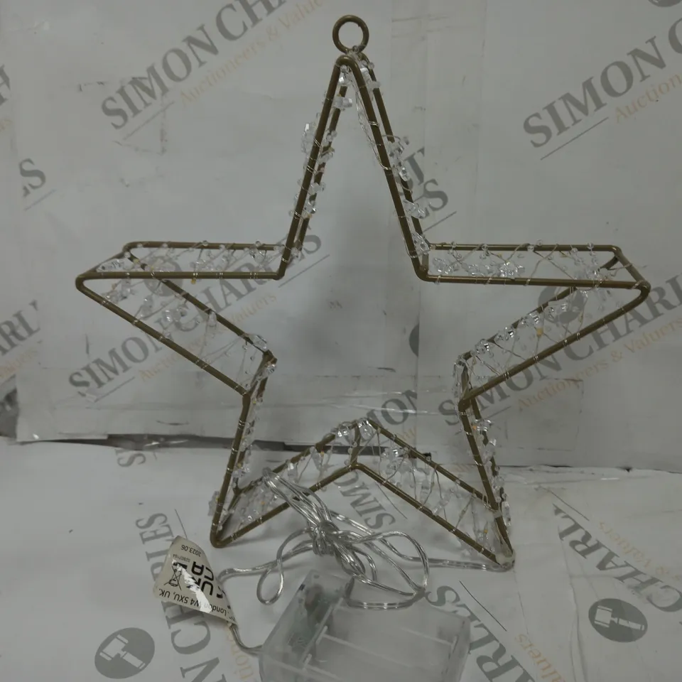 SARA DAVIES PRE-LIT BEADED STAR 25CM