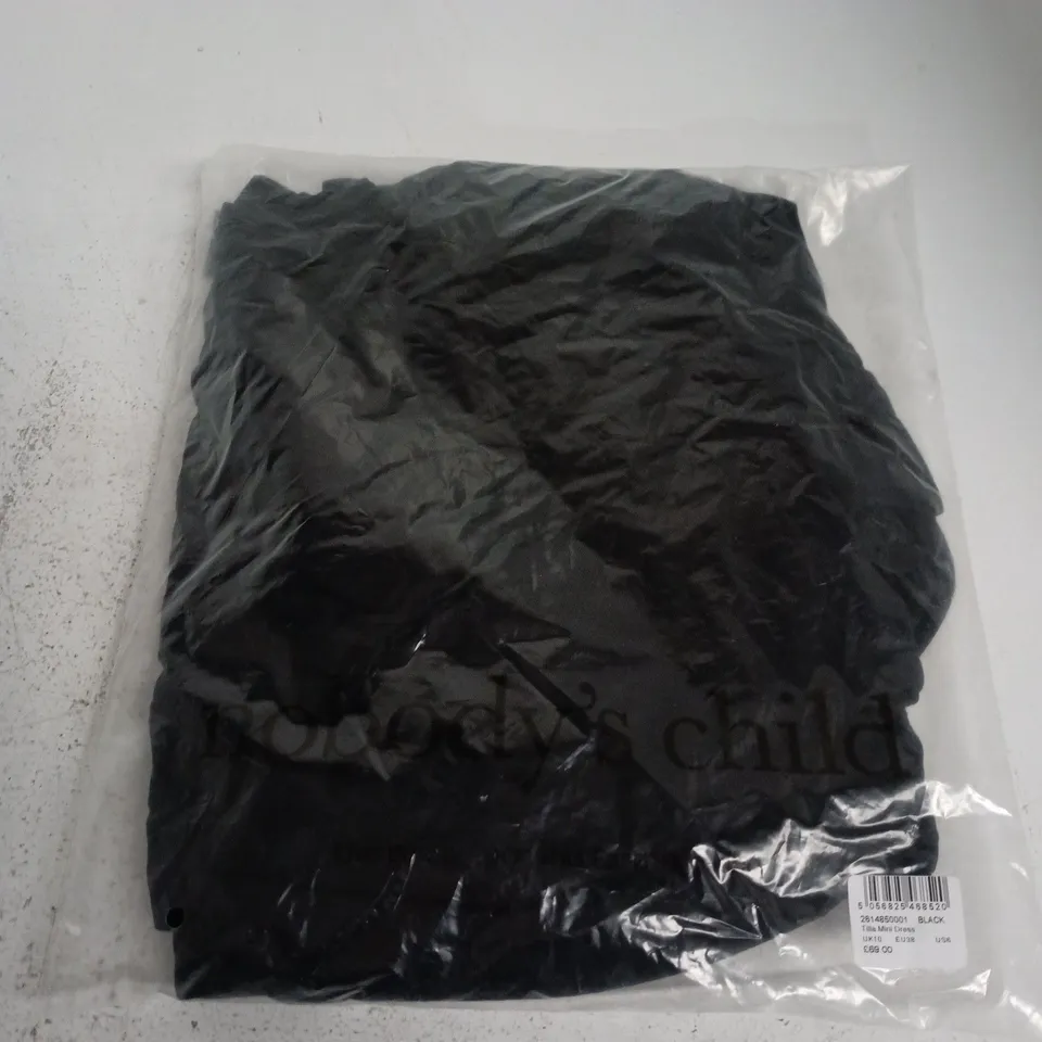 BAGGED NOBODYS CHILD TILLA MINI DRESS IN BLACK - UK 10