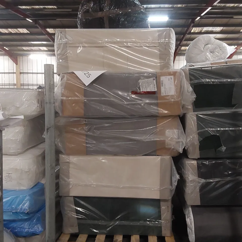 PALLET CONTAINING 5x ASSORTED DIVAN BASE PARTS, 3x HEADBOARDS ECT