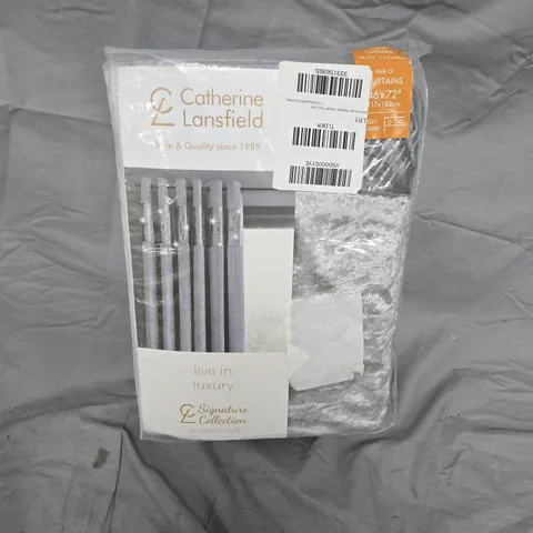 CATHERINE LANSFIELD PAIR OF CURTAINS – 46X72 IN (117X183 CM) – GREY