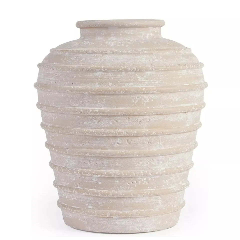 MICHELLE KEEGAN HOME RIBBED CERAMIC URN VASE 