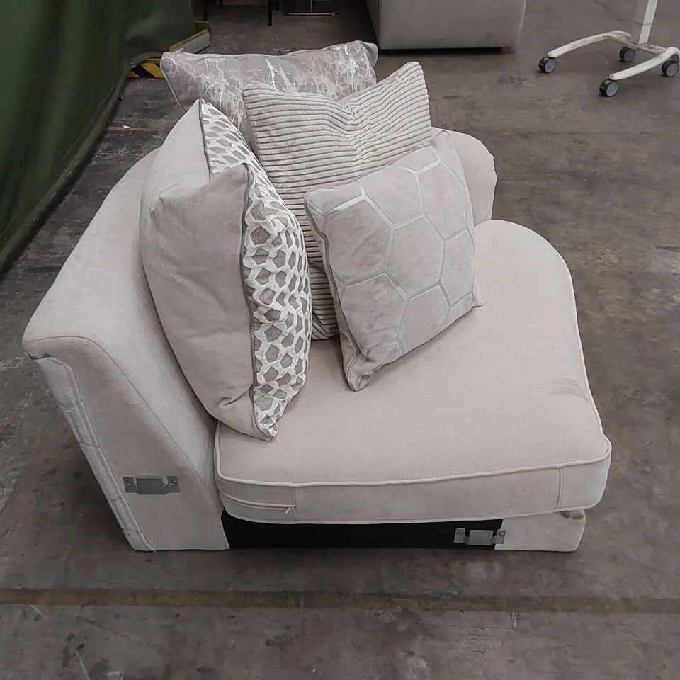 DESIGNER HONEYCOMB CHAMONIX SILVER SOFA PART WITH CUSHIONS - INCOMPLETE SOFA PIECE