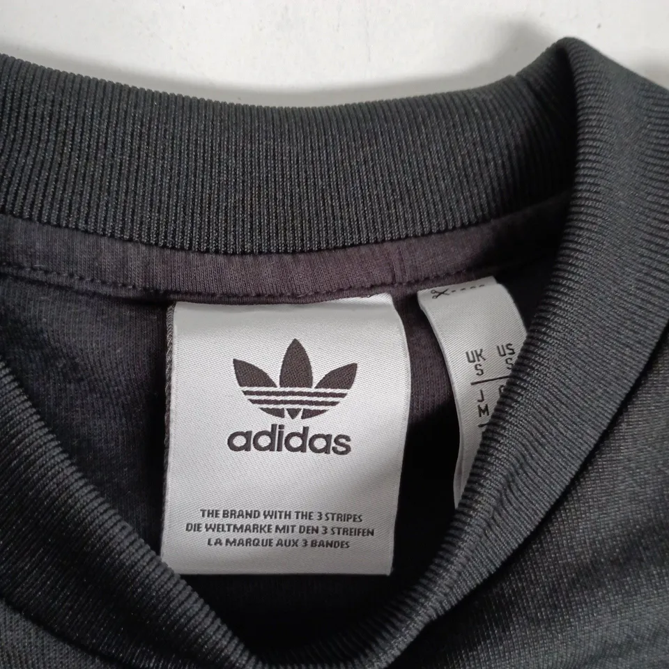 ADIDAS SWEATSHIRT – CHARCOAL/BLACK WITH WHITE PANELS, UK S (US S)