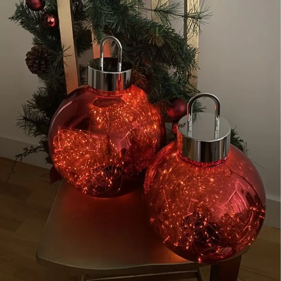 PALLET OF APPROXIMATELY 8 HOME REFLECTIONS OVER SIZED FAIRY BAUBLE  RED LARGE