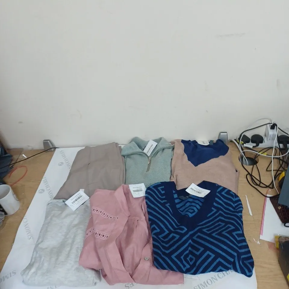 BOX OF ASSORTED WOMENS CLOTHING TO INCLUDE TROUSERS, SWEATERS, FLEECES ETC