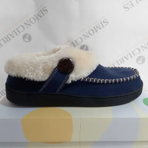 EARTH ORIGINS RUN ABOUT SLIPPER NAVY SIZE 6