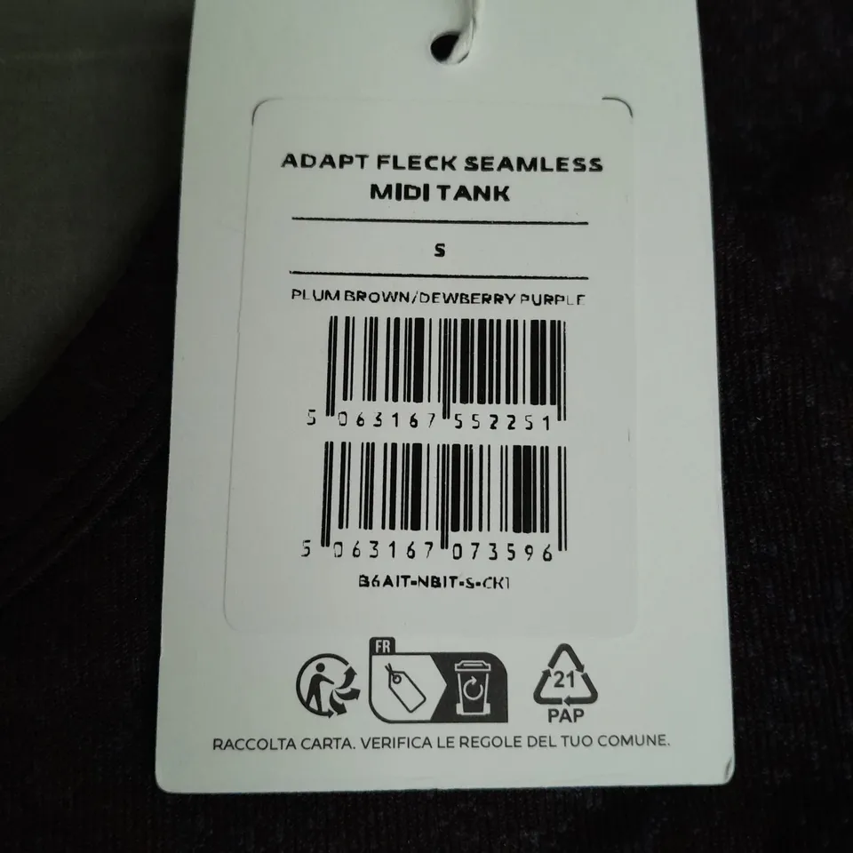 GYMSHARK ADAPT FLECK SEAMLESS MIDI TANK TOP - S