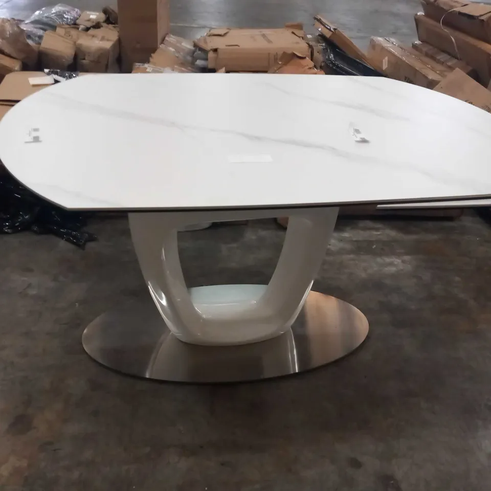DESIGNER MARBLE EFFECT DINING TABLE