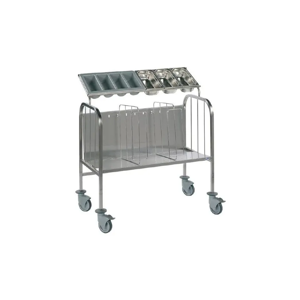 BRAND NEW MATFER BOURGEAT TWO DIVIDER PLATE AND CUTLERY TROLLEY