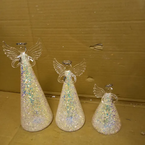 HOME REFLECTIONS SET OF PRE-LIT GLITTER ANGELS
