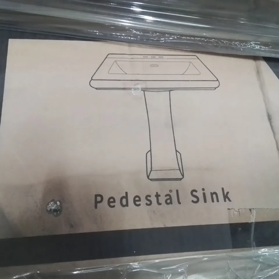PALLET CONTAINING 5 DEERVALLEY DV-1P521 PEDESTAL BATHROOM SINK BASINS
