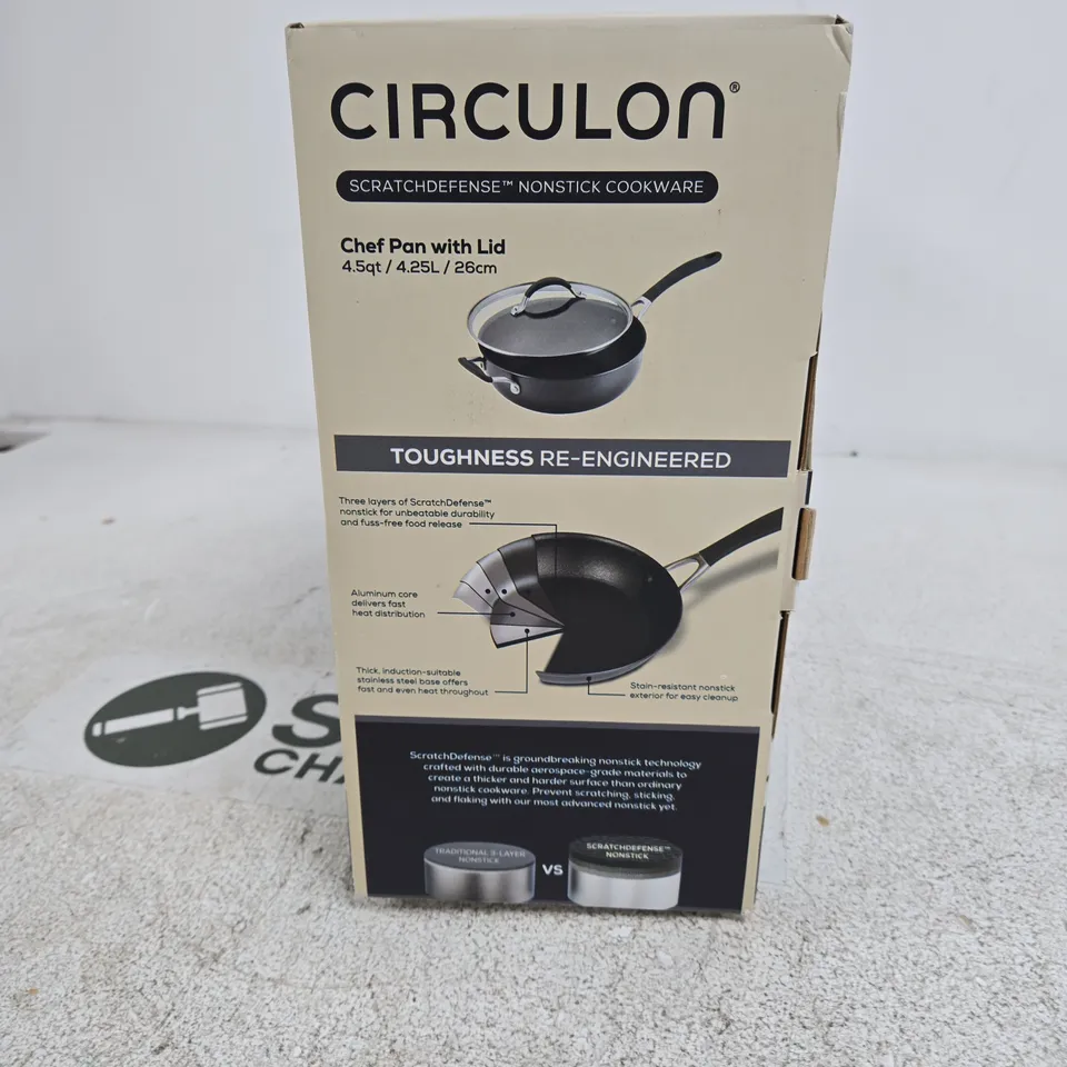 CIRCULON CHEF PAN WITH LID – NON-STICK COOKWARE, 26CM (4.5 QT)