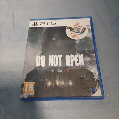 DO NOT OPEN – PLAYSTATION 5 GAME