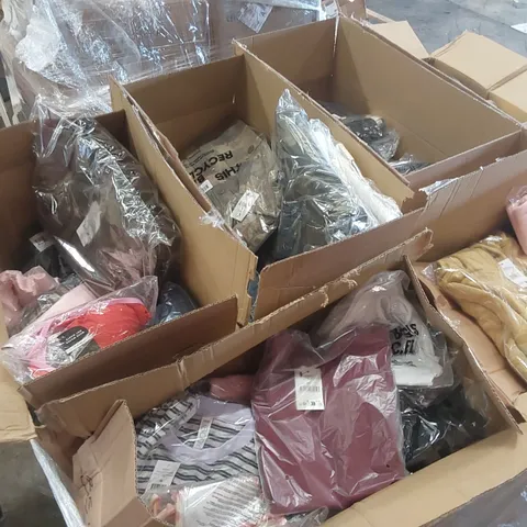 PALLET CONTAINING A LARGE QUANTITY OF BRAND NEW ASSORTED PRODUCTS INCLUDING: JEANS, JUMPERS, BIKINIS, SHIRTS, PARKA COAT ECT