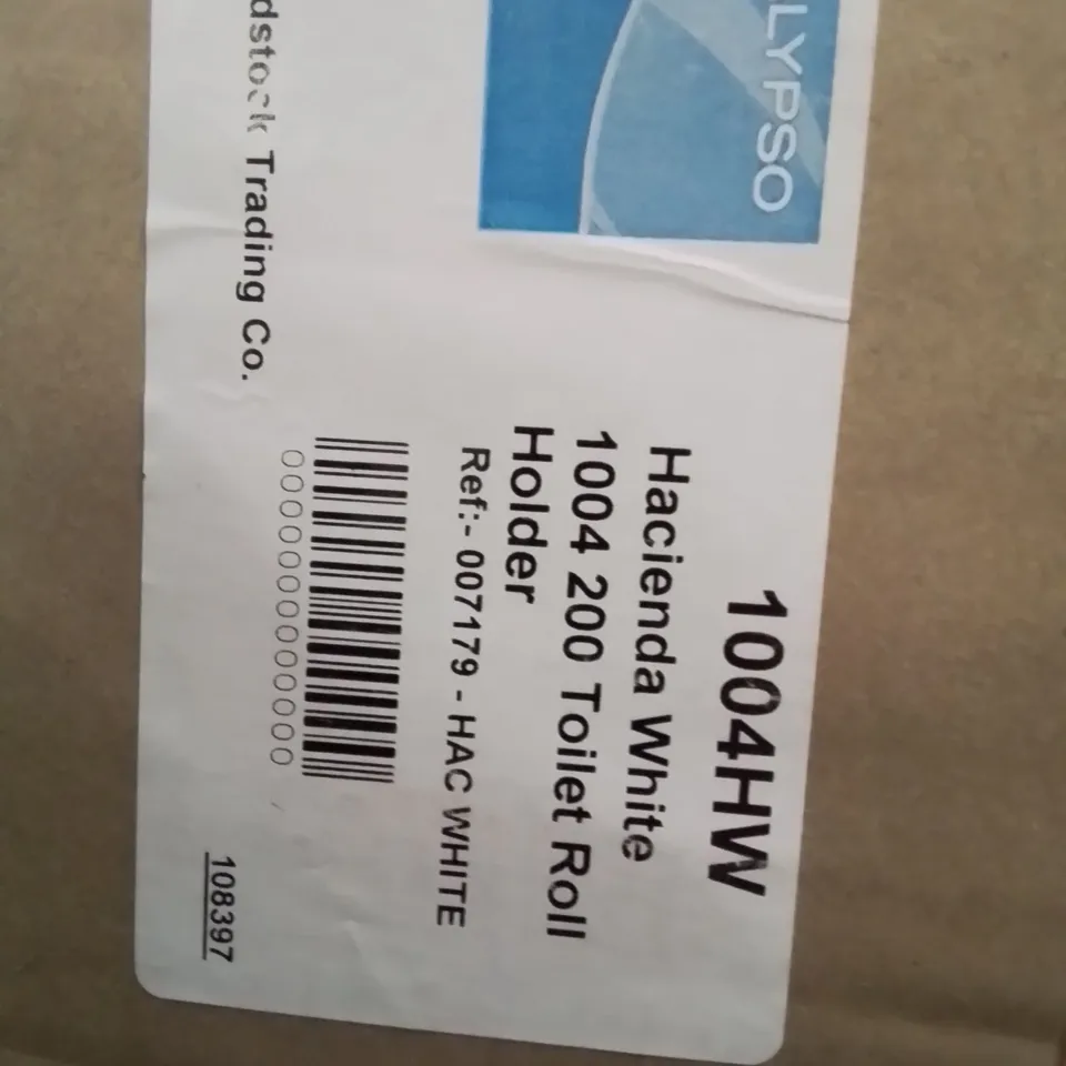 PALLET OF APPROXIMATELY 35 BOXED 200 TOILET ROLL HOLDERS HACIENDA WHITE