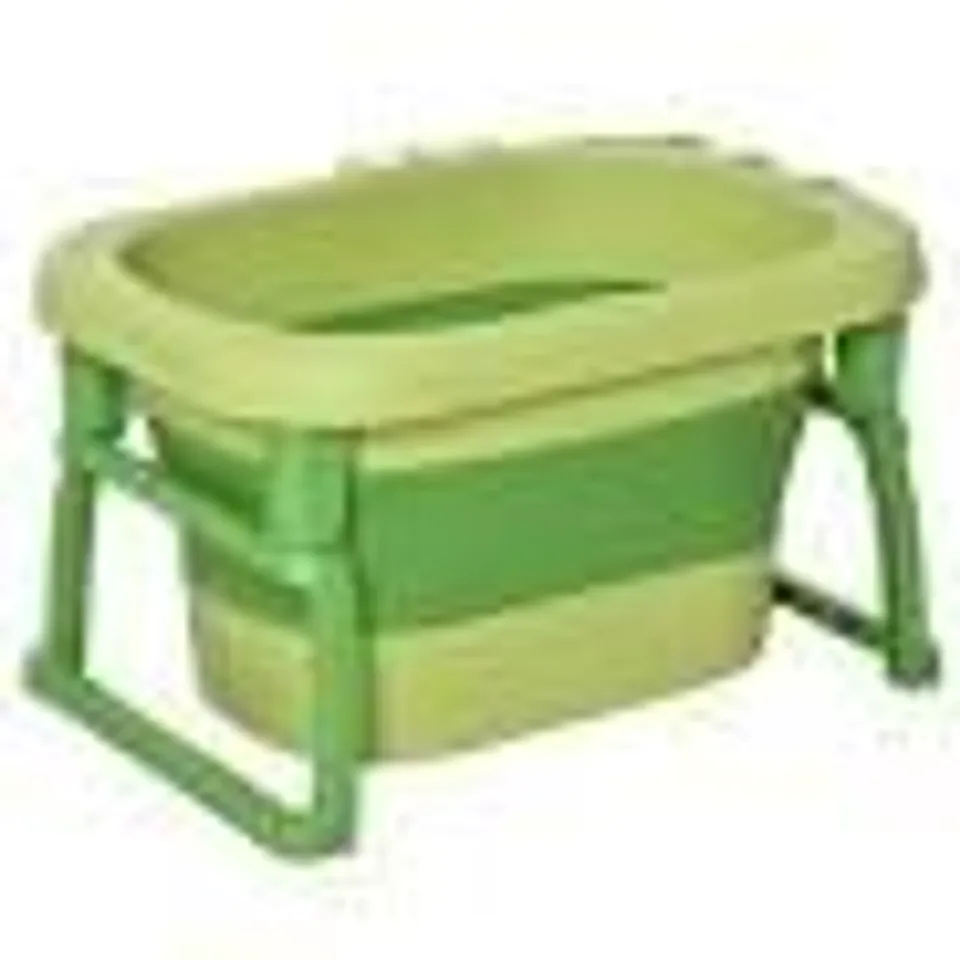 BOXED HOMCOM FOLDABLE BABY BATHTUB, WITH STOOL - GREEN