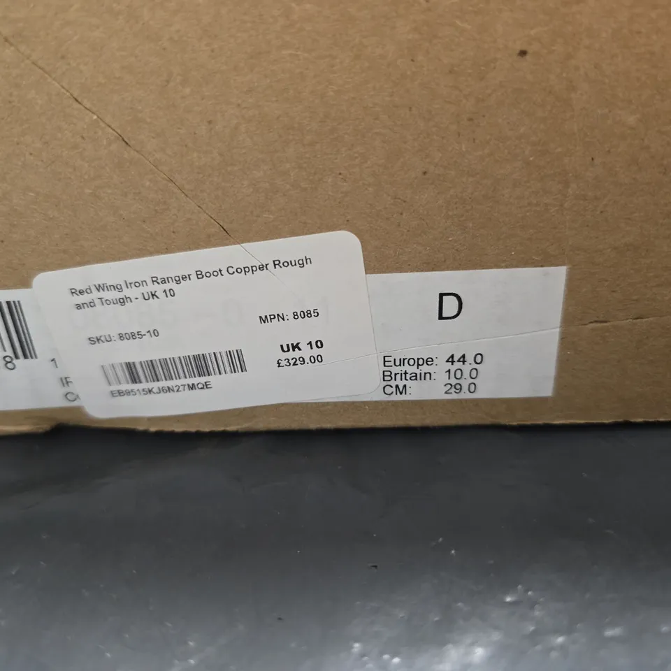 RED WING IRON RANGER BOOTS COPPER ROUGH & TOUGH – UK 10