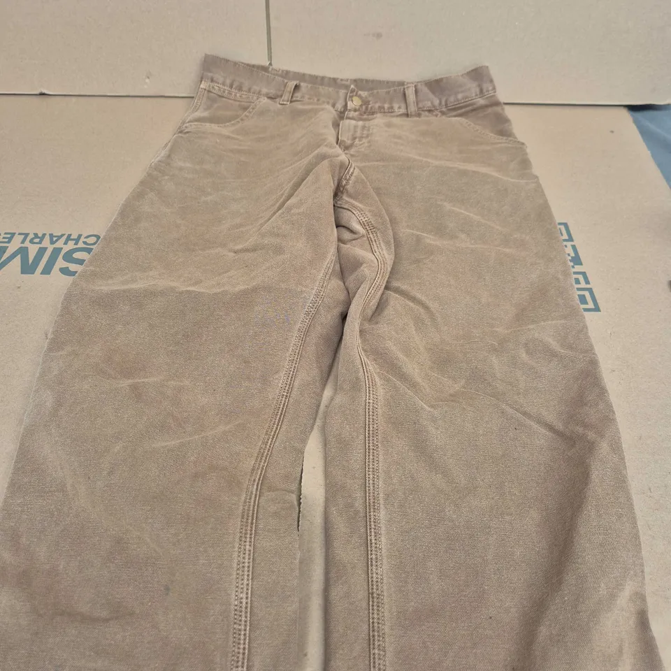 CARHARTT KHAKI TWILL WORK TROUSERS – 32X32