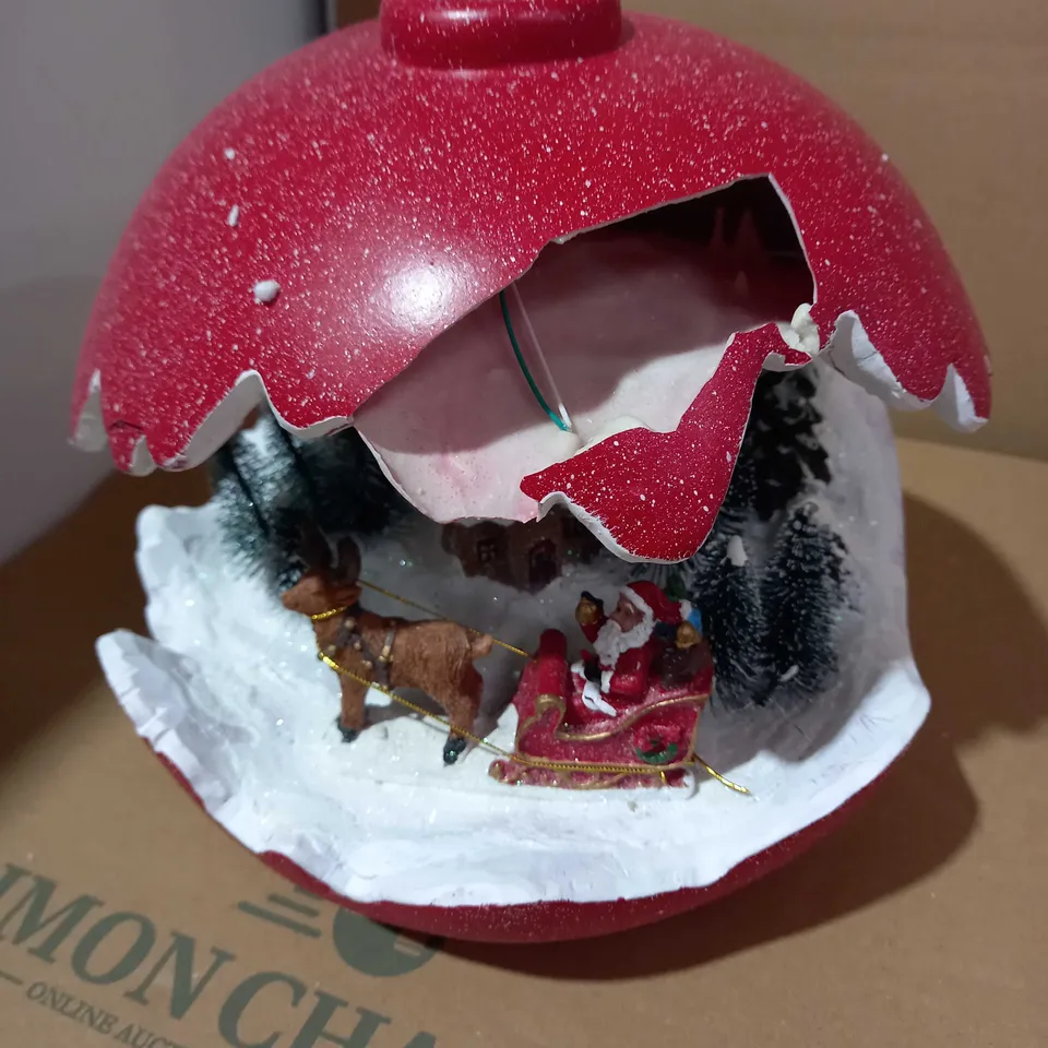 SANTAS EXPRESS PRE-LIT SPHERE WITH CHRISTMAS CHARACTER SCENE