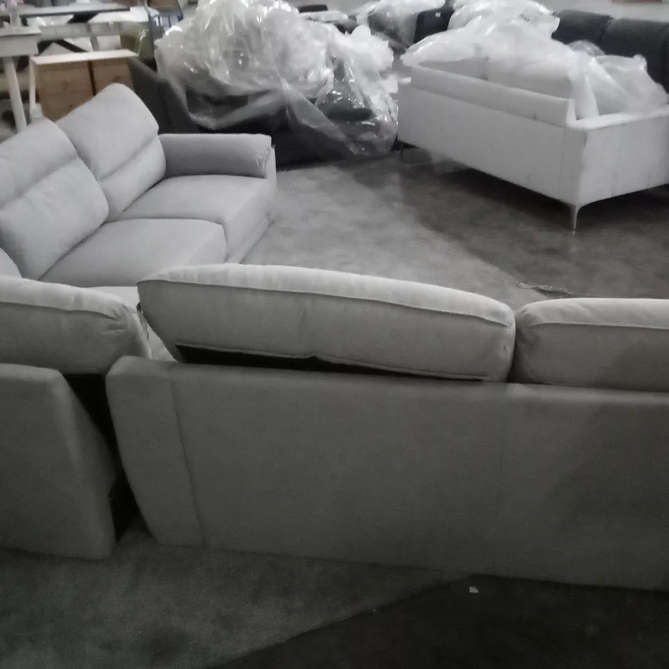 QUALITY DESIGNER CORNER SOFA - GREY FABRIC (2 RHF, NO LHF)