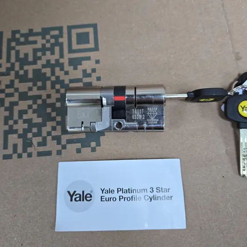 YALE PLATINUM 3-STAR EURO PROFILE CYLINDER WITH 2 KEYS