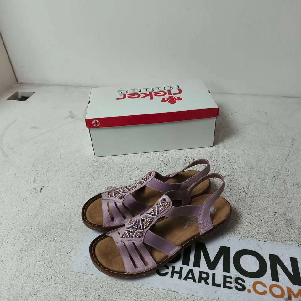 RIEKER WOMEN'S SANDALS – LILAC BEADED STRAPS (EU 39)