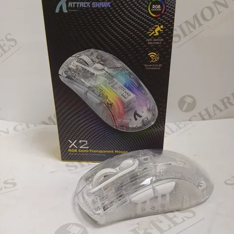 ATTACK SHARK X2 RGB SEMI TRANSPARENT MOUSE