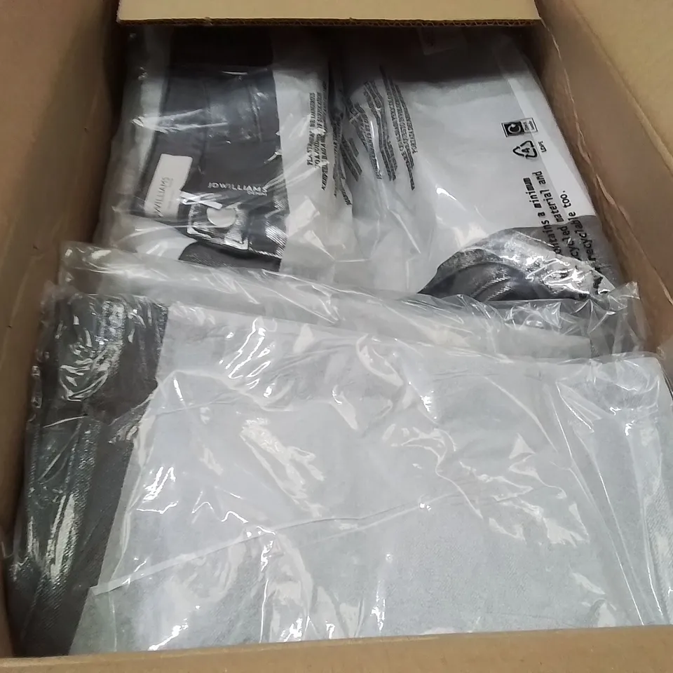 BOXED BRAND NEW APPROXIMATELY 13 JD WILLIAMS METALLIC WIDE LEG JEANS SILVER SIZE 14