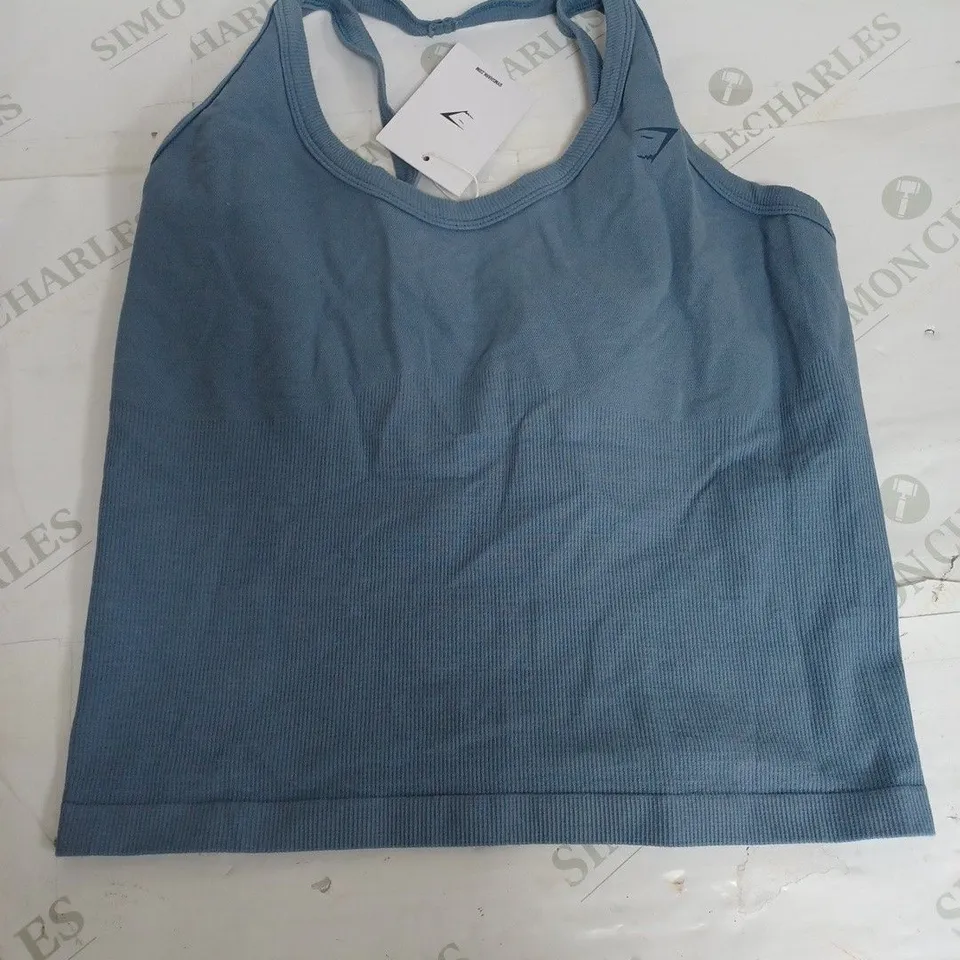 GYMSHARK RIBBED COTTON SEAMLESS REGULAR TANK TOP - LARGE