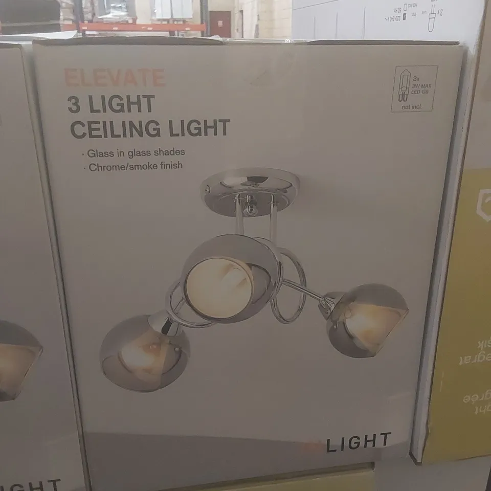 BOXED ELEVATE 3 LIGHT CEILING LIGHT 