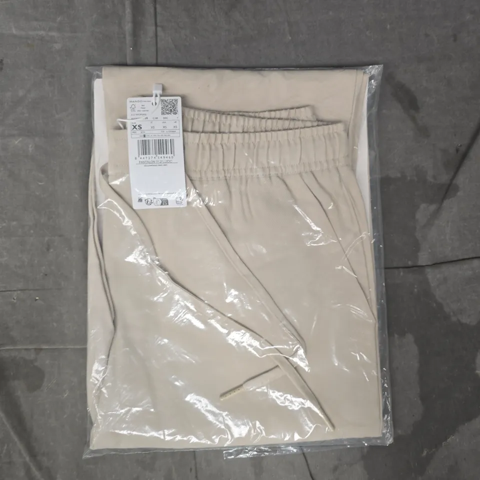 MANGO PANTALON 312 FLUIDO WOMEN'S PANTS IN BEIGE SIZE XS