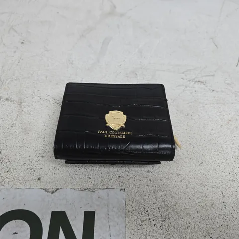 PAUL COSTELLOE CROC EMBOSSED LEATHER RFID WALLET BLACK