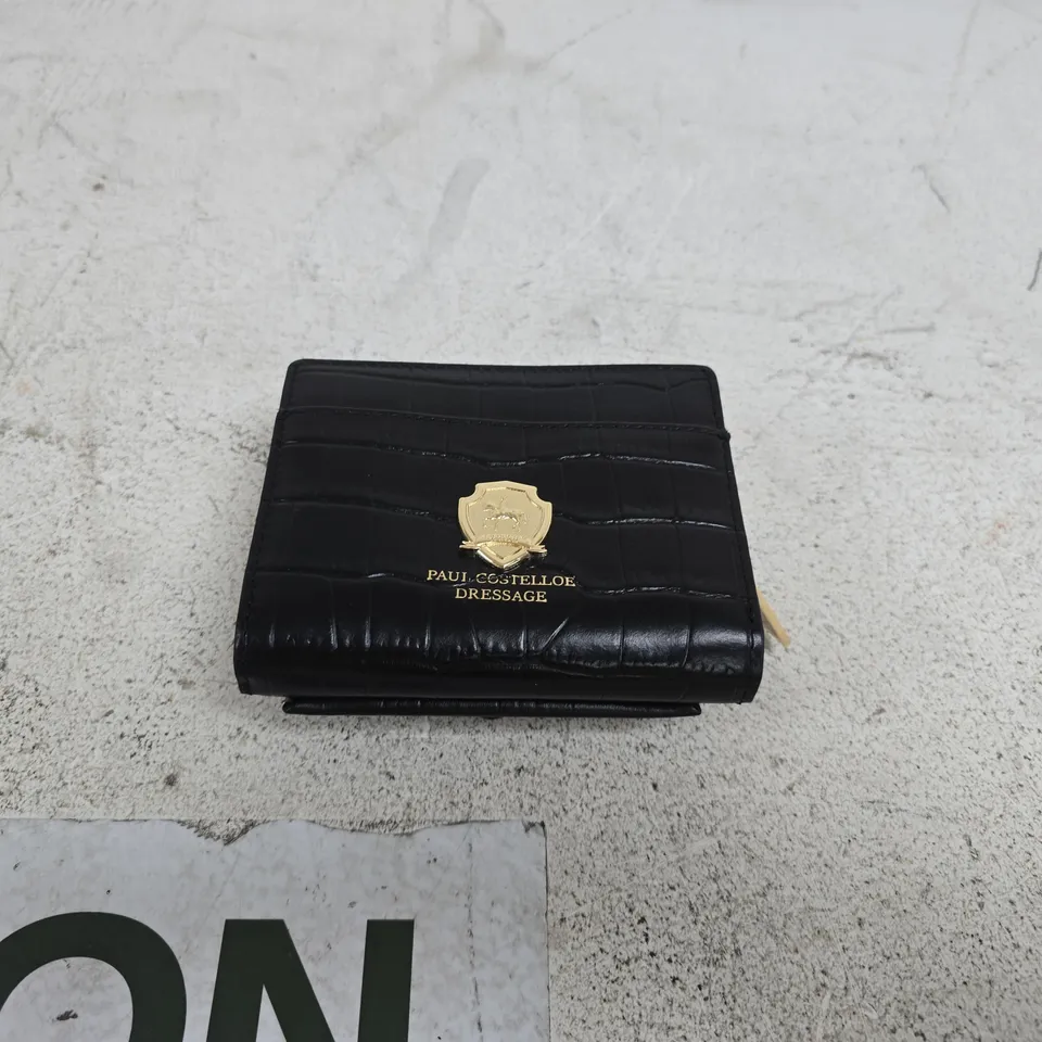 PAUL COSTELLOE CROC EMBOSSED LEATHER RFID WALLET BLACK