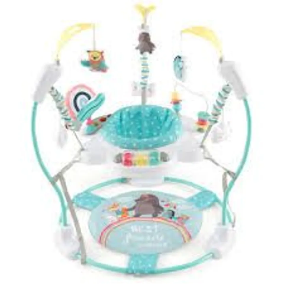 BOXED COSTWAY BABY ACTIVITY CENTER HEIGHT ADJUSTABLE BABY BOUNCING SAUCER WITH INTERACTIVE TOYS - BLUE