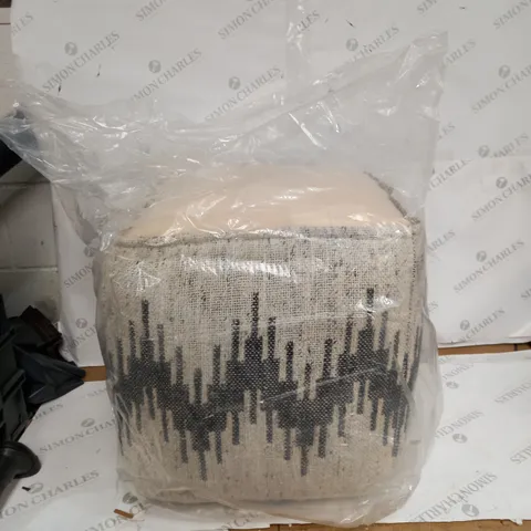K BY KELLY HOPPEN ZIG ZAG POUFFE - WHITE