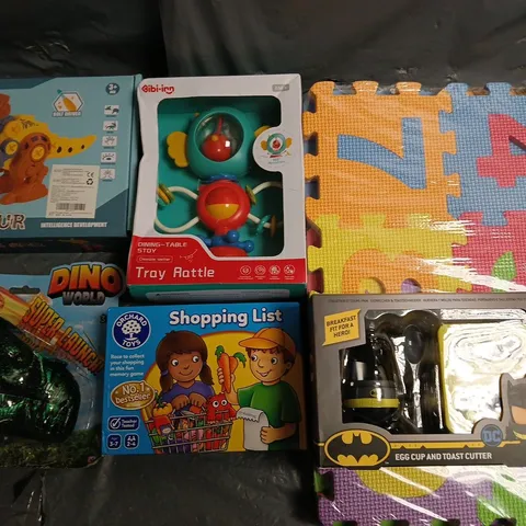 LOT OF APPROXIMATELY 20 ASSORTED TOYS AND GAMES TO INCLUDE PLAY MATS, TRAY RATTLE AND SHOPPING LIST