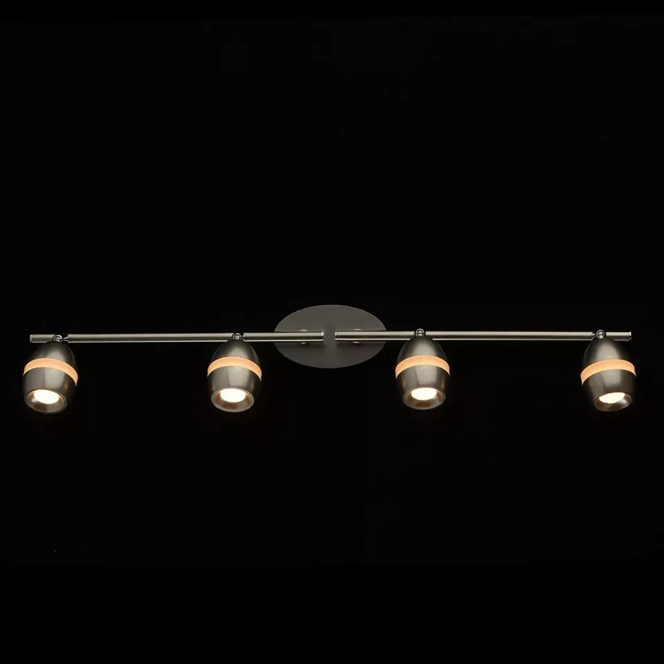 BRAND NEW BOXED DE MARKT GALAXY 4 LIGHT LED CEILING WALL SPOTLIGHT BAR SATIN NICKEL