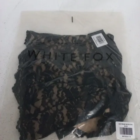 WHITE FOX LACE MIRAGE HALTER TOP – BLACK, SIZE S