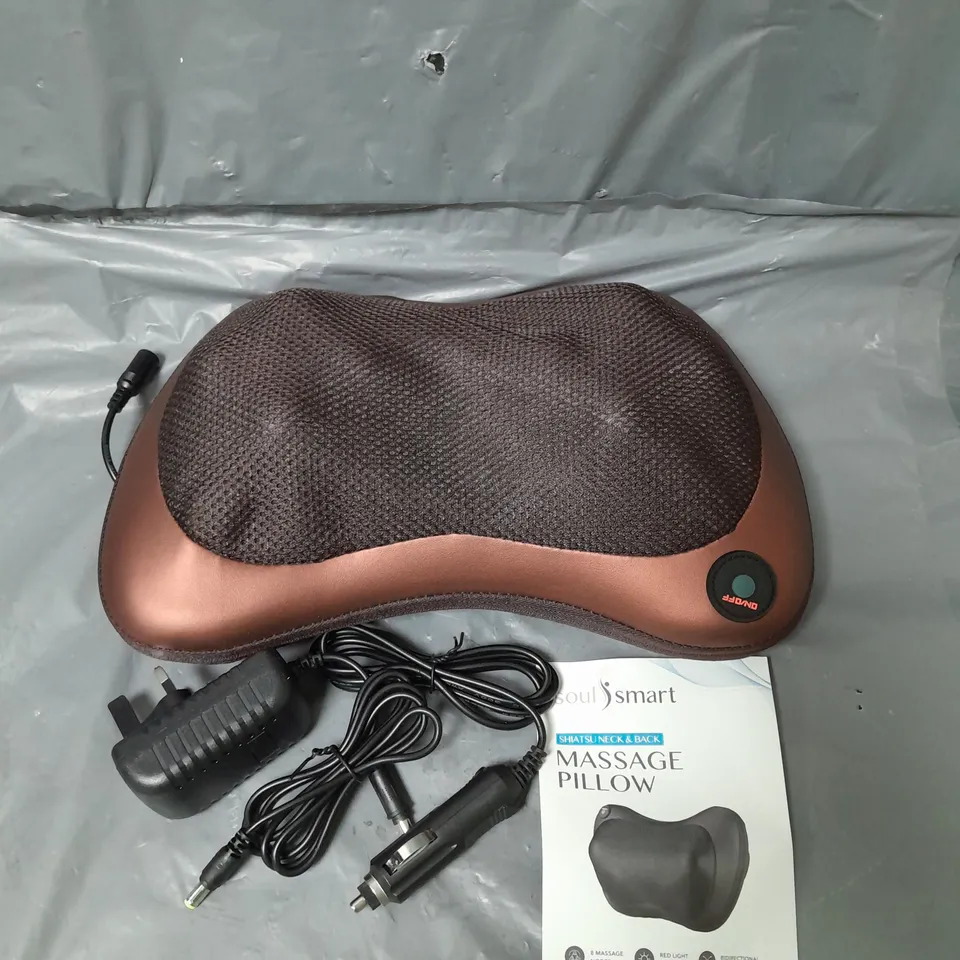 SOUL SMART NECK SHAITSU MASSAGER WITH CAR ADAPTOR (SIZE 31X11 CM) - BROWN