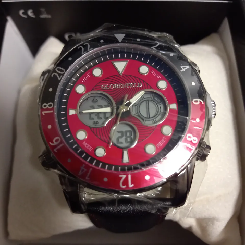GLOBENFELD MIRAGE RED DIAL WATCH