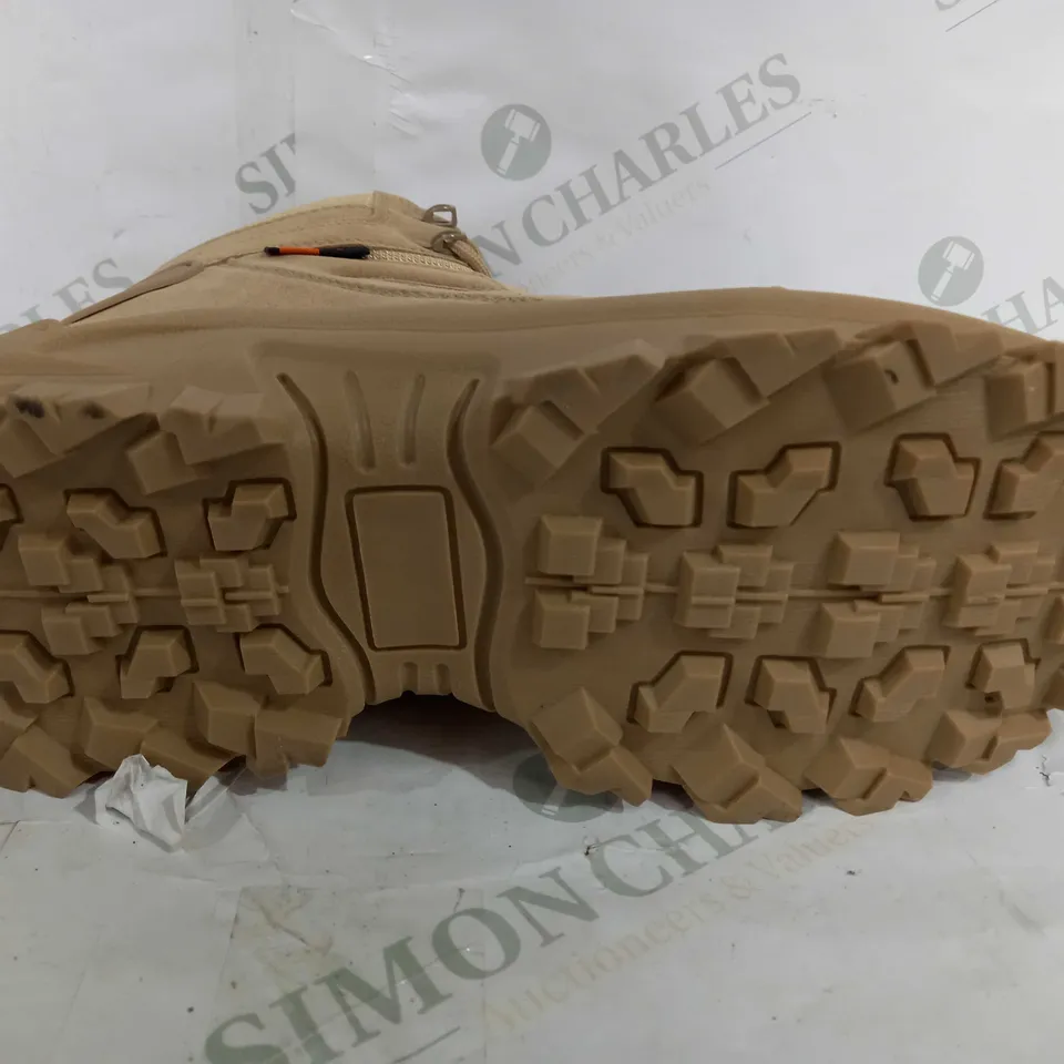 BOXED PAIR OF DESIGNER USA AS33 TACTICAL LACE BOOTS IN TAN - SIZE UNSPECIFIED