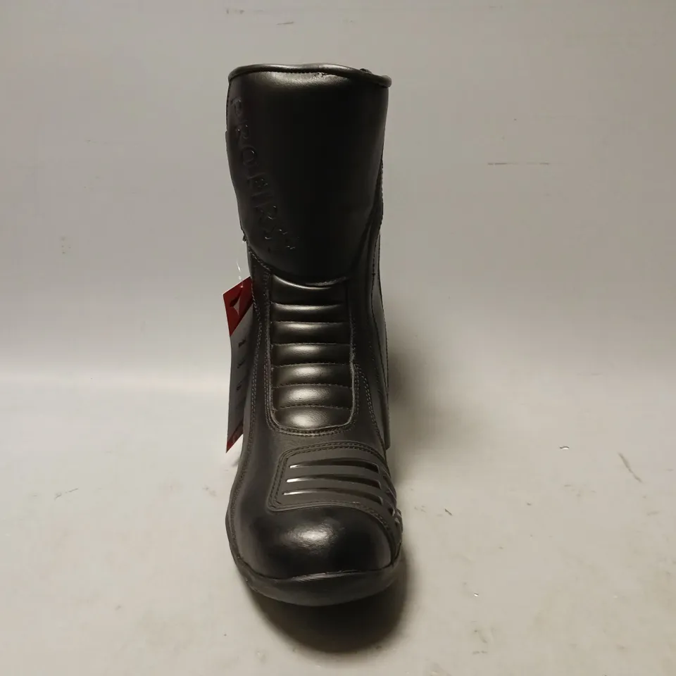 BOXED PAIR OF PRO-FIRST MOTORCYCLE BOOTS IN BLACK UK SIZE 5