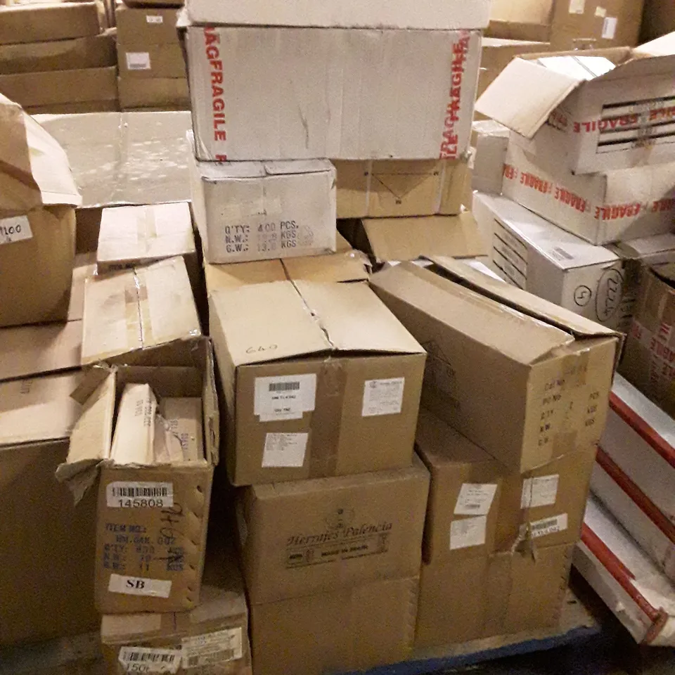 PALLET OF BRAND NEW HOMEWARE STOCK INCLUDING HALOGEN WALL LIGHT & DRAWERS HANDLES