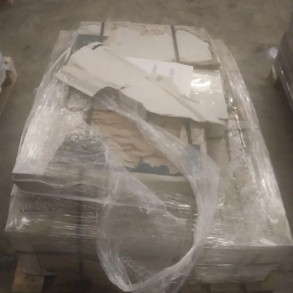 PALLET OF APPROXIMATELY 15 BOXES DEFINITIVE SKYE GREY PREMIUM CERAMIC WALL TILES 250MM X 500MM TOTAL COVERAGE PER BOX OF APPROXIMATELY 1.5MSQ